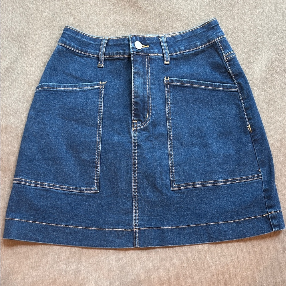 Dark Blue Denim Skirt